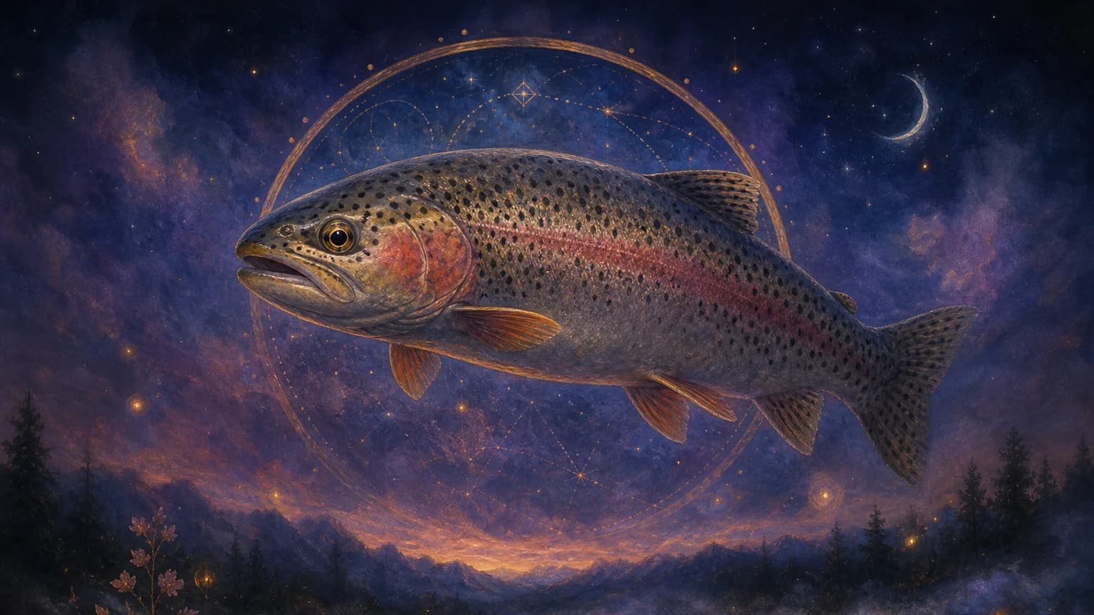 Dreaming about trout - symbolic illustration