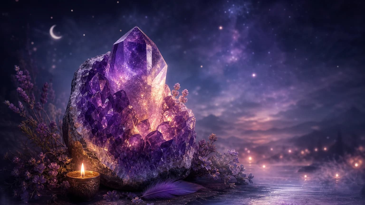 Dreaming about amethyst - symbolic illustration
