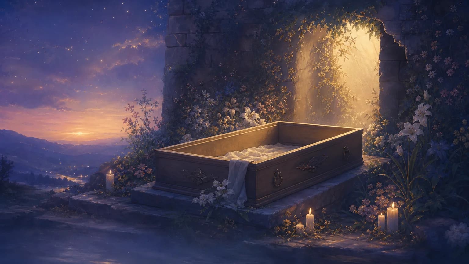 Dreaming about an empty coffin - symbolic illustration
