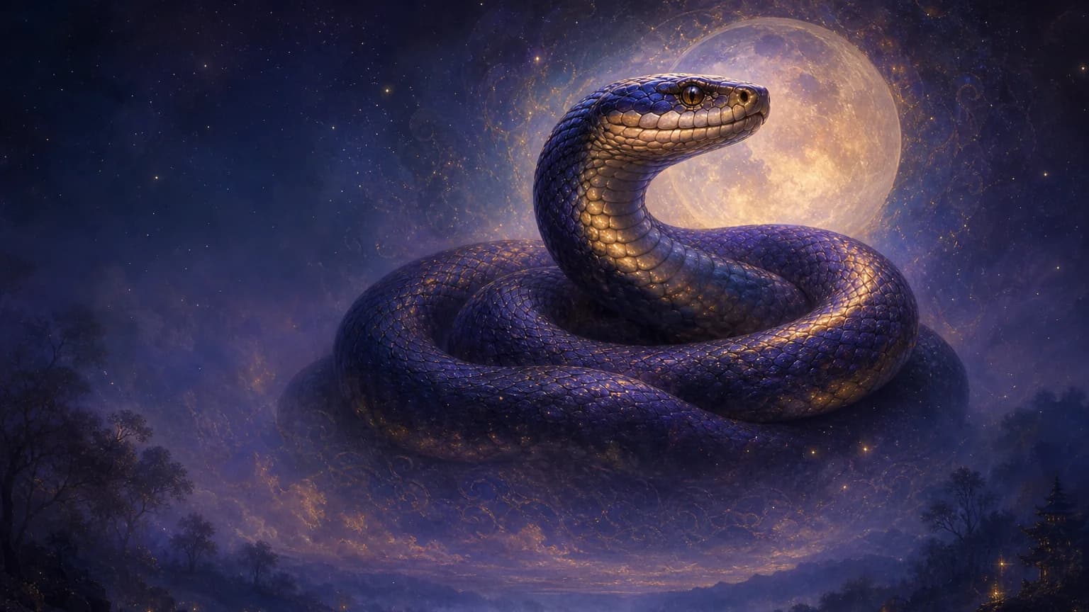 Dreaming about big snake - symbolic illustration