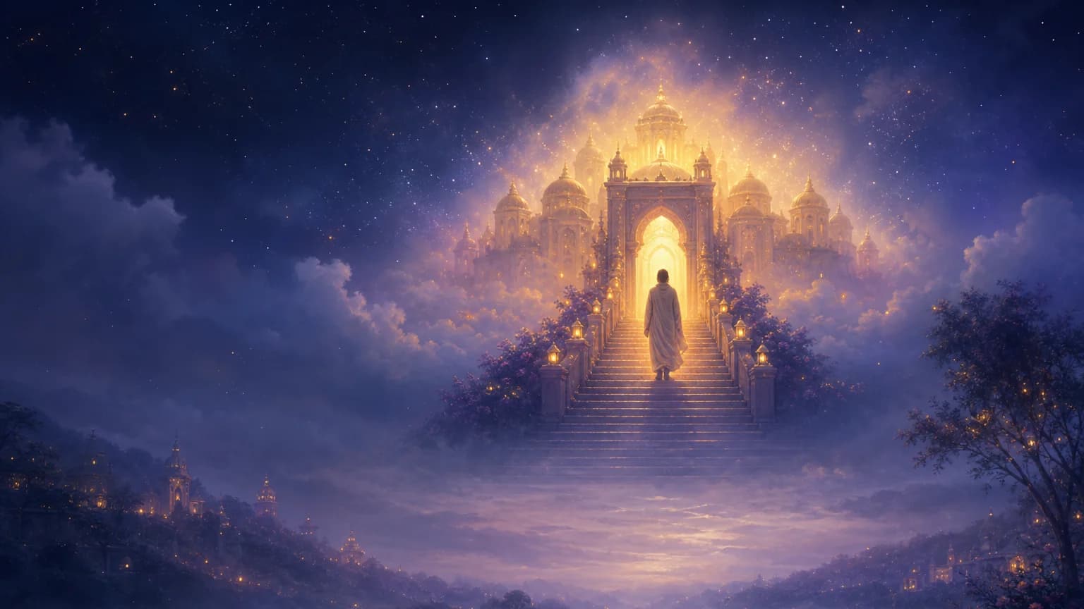 Dreaming of going to paradise - symbolic illustration