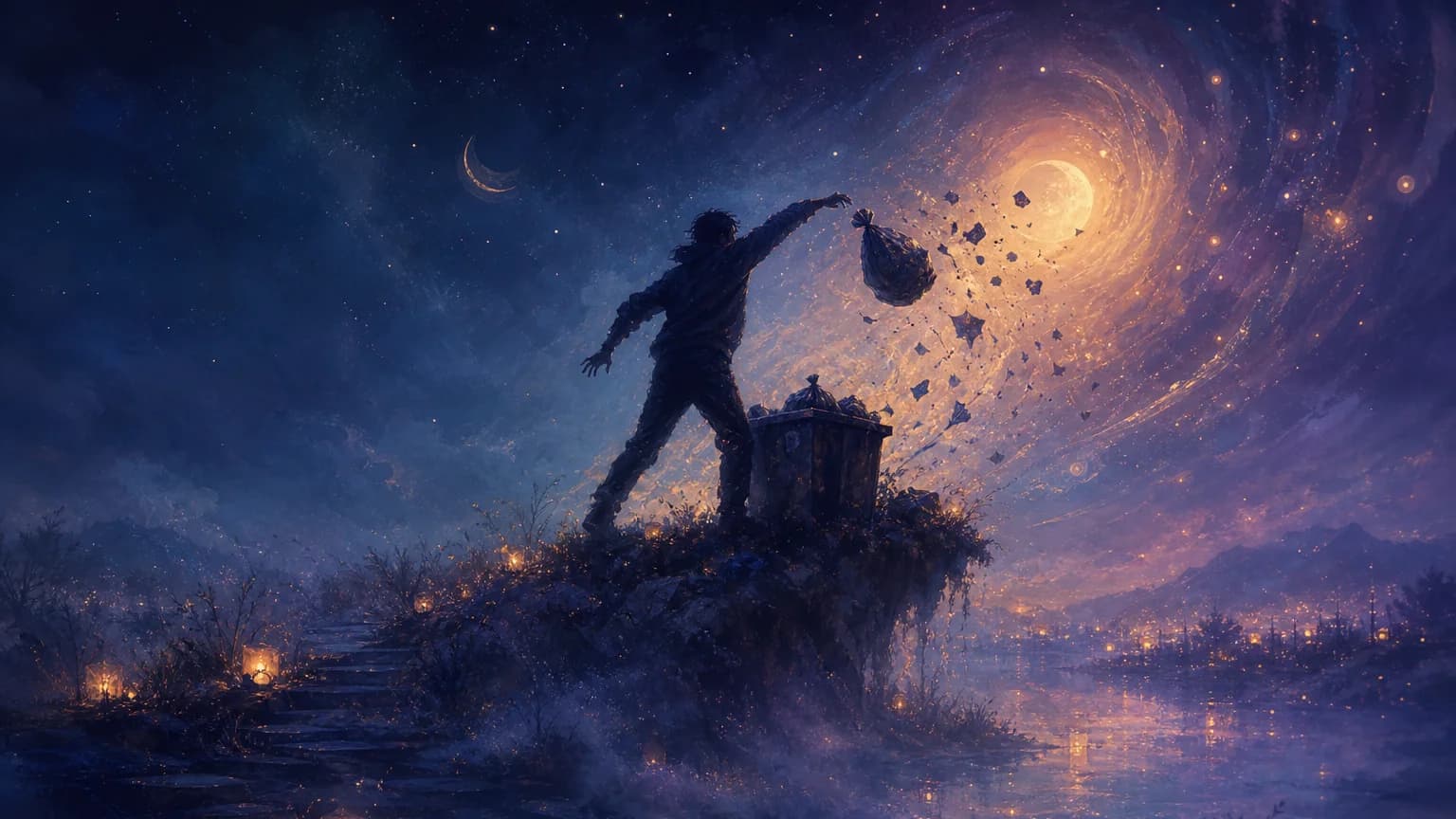Dream of throwing garbage