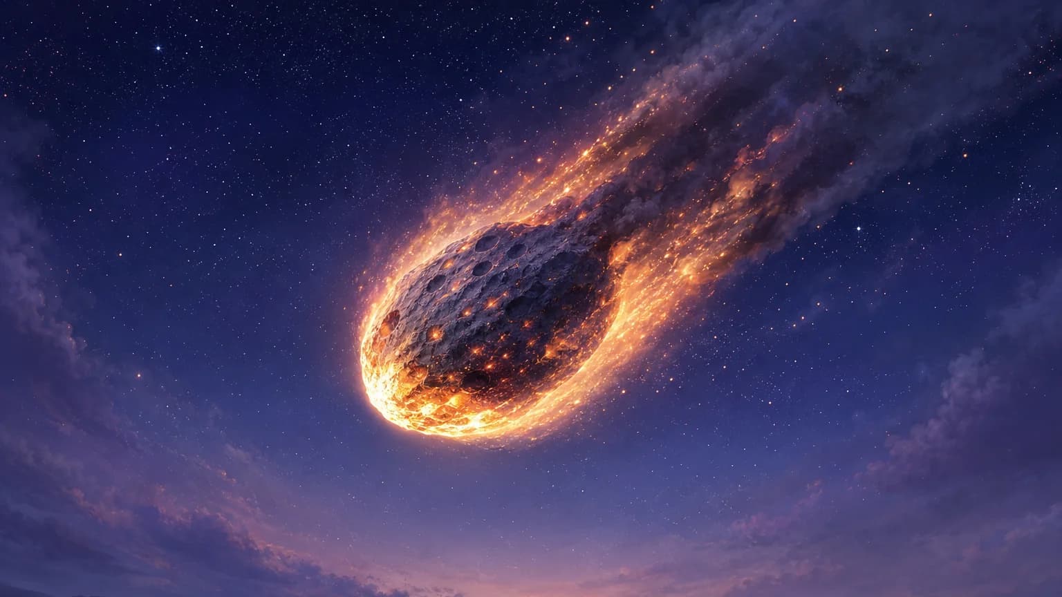 Dreaming of a meteorite falling - symbolic illustration