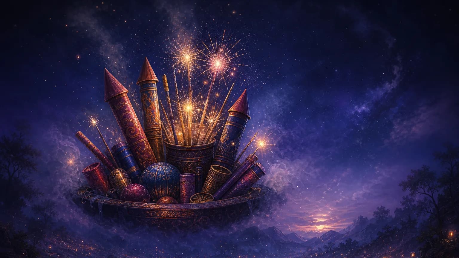 Dreaming about fireworks - symbolic illustration