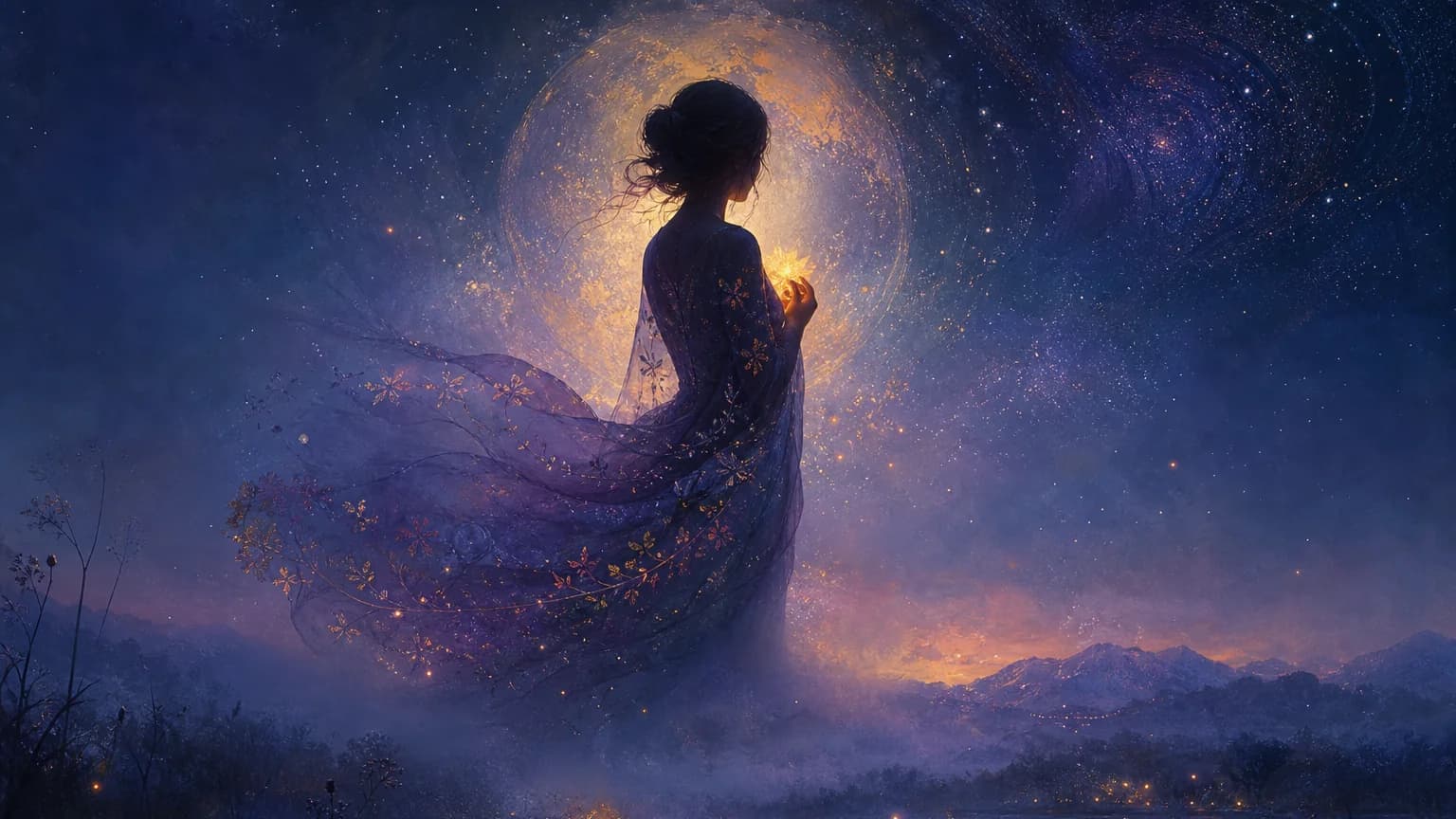 Dreaming about woman - symbolic illustration