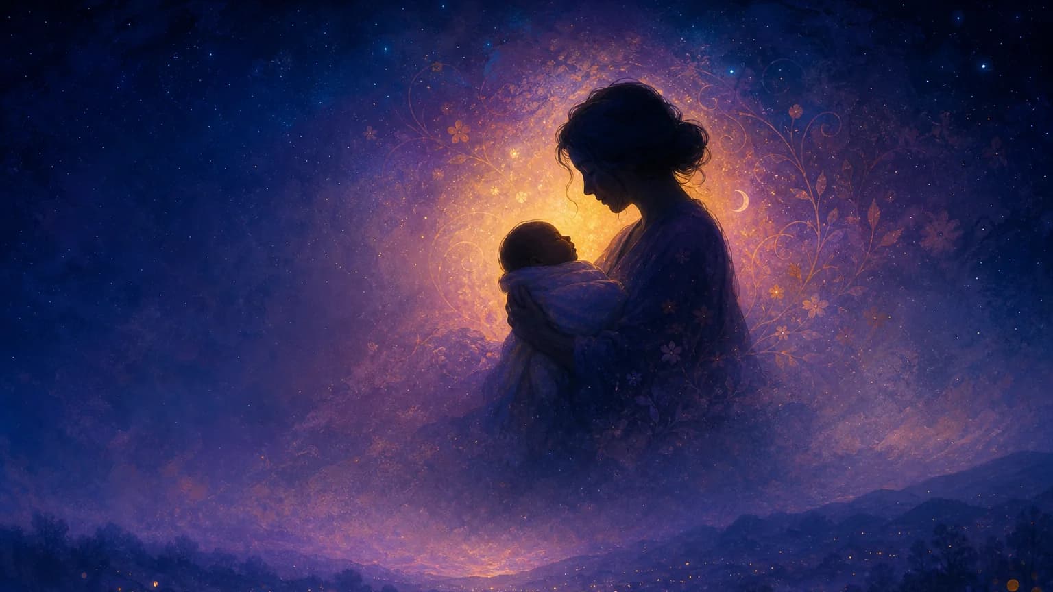 Dreaming about newborn baby - symbolic illustration